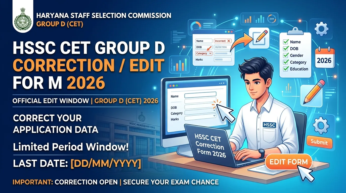 HSSC CET Group D Correction Edit Form 2026