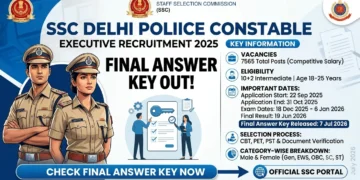 SSC Delhi Police Constable Executive Final Answer Key 2026